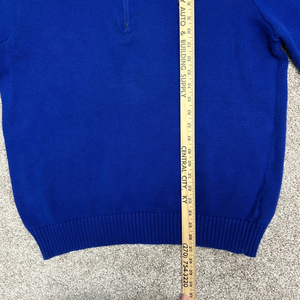 Vintage y2k Polo Ralph Lauren 1/4 Zip Sweater Pullover Men‎ Size Large Blue - Picture 5 of 8